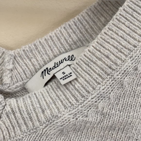 Madewell light grey double-sided V-keck cropped sweater loose-fit - Picture 3 of 5